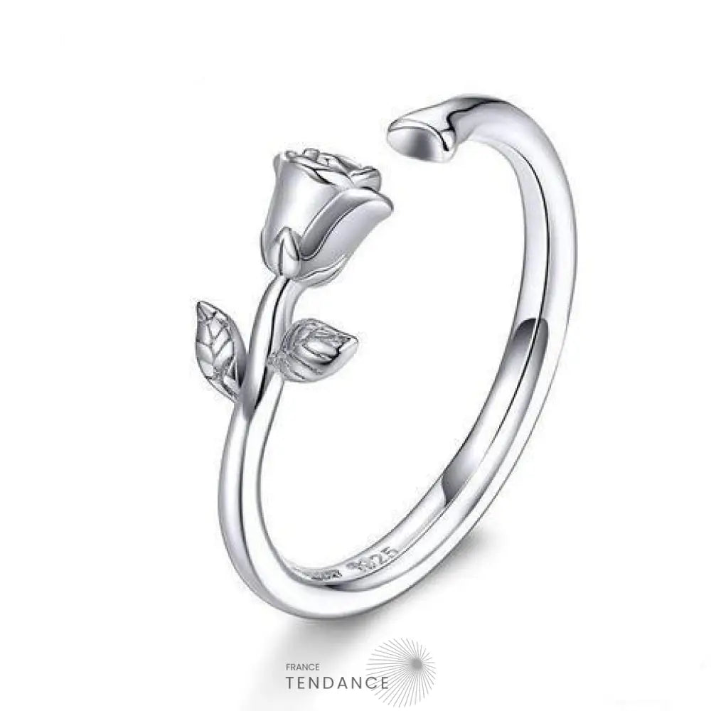 Bague Argent Sertie D’une Rose | France-Tendance