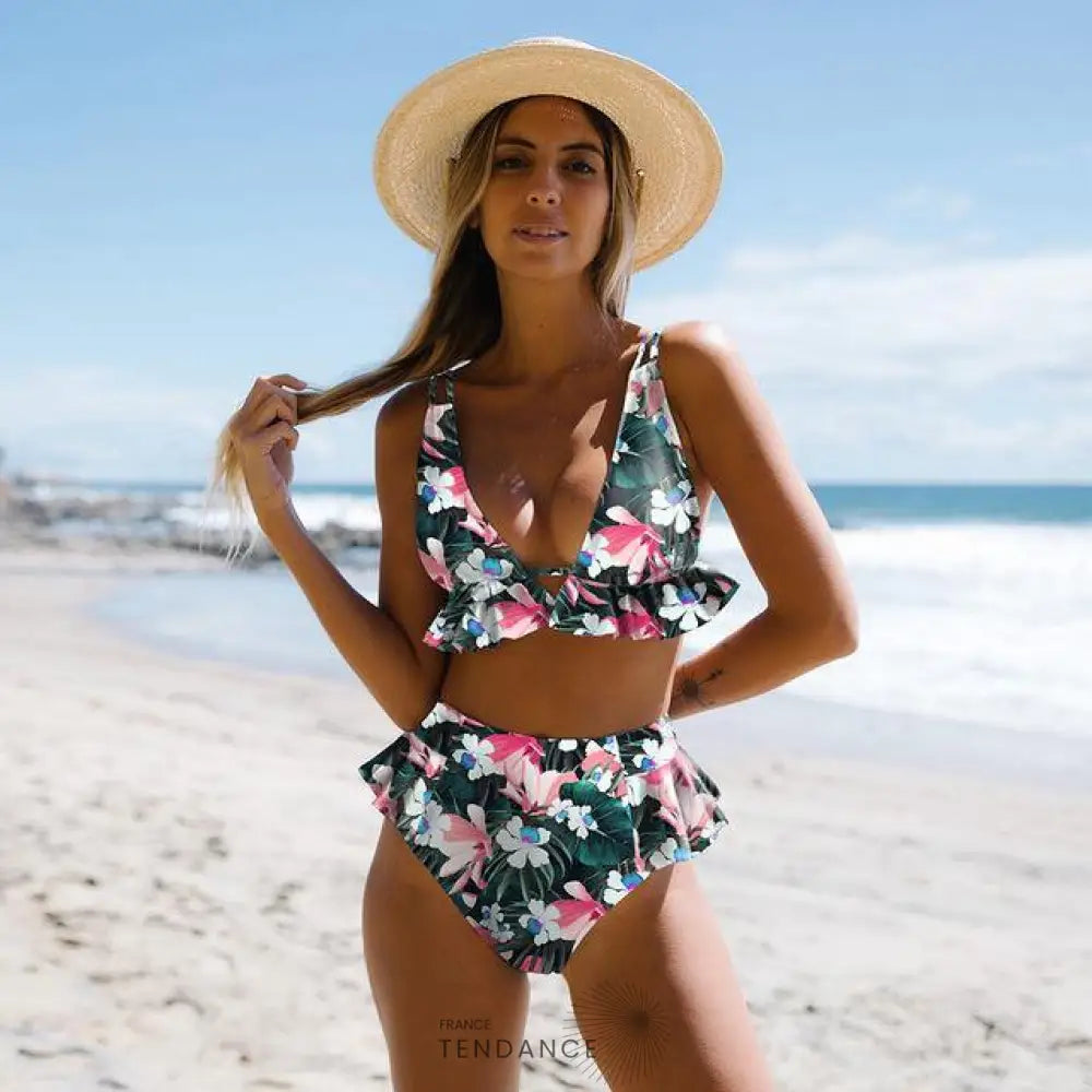 Bikini à Volants Deux Pièces | France-Tendance