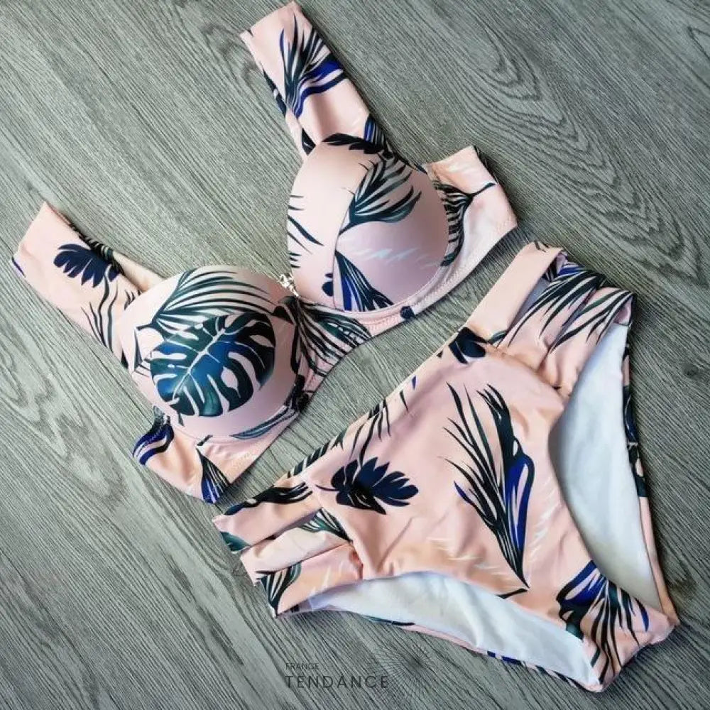 Bikini Rose à Motifs Floraux | France-Tendance