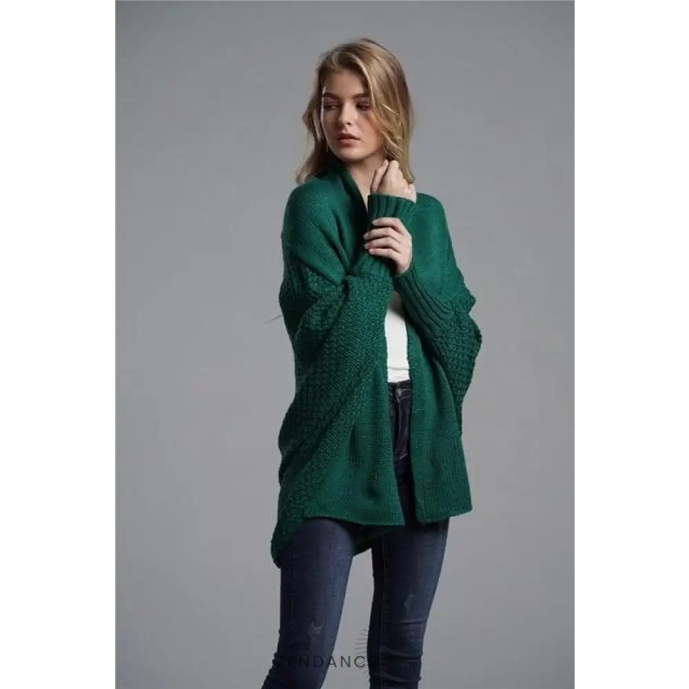 Cardigan Uni à Manches Chauve-souris | France-Tendance