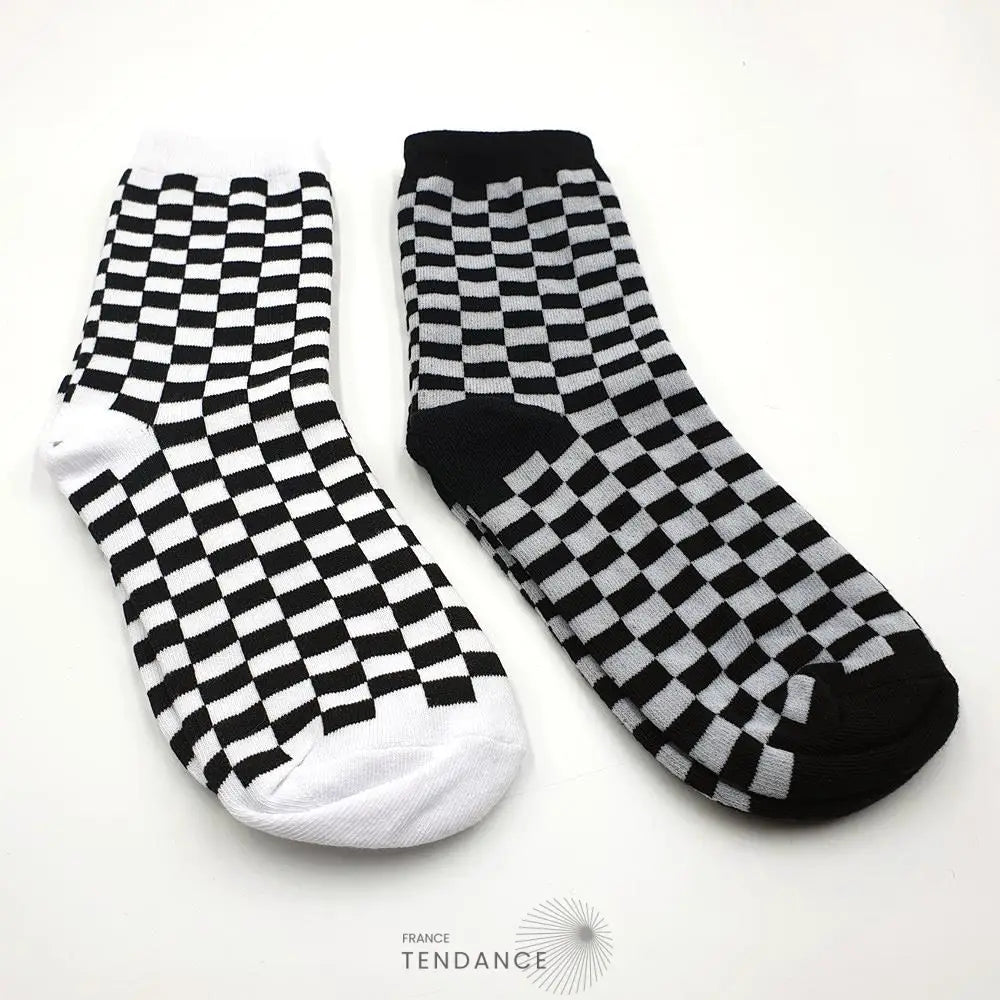 Chaussettes à Damier Style Coréen | France-Tendance