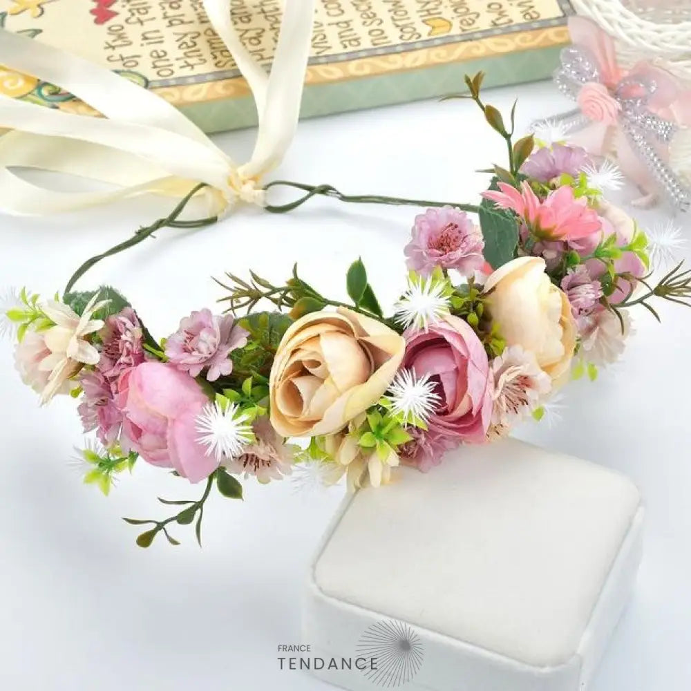 Couronne De Fleurs Bandeau Mariage | France-Tendance