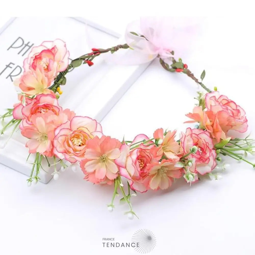 Couronne De Fleurs Corail | France-Tendance