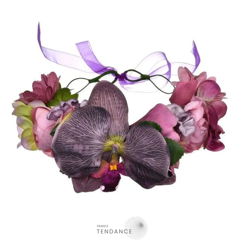 Couronne De Fleurs Violette | France-Tendance