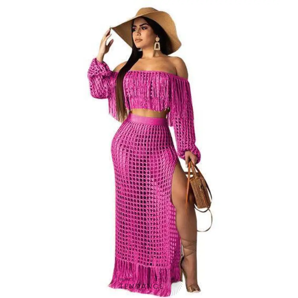 Ensemble Deux Pièces Troué à Franges | France-Tendance