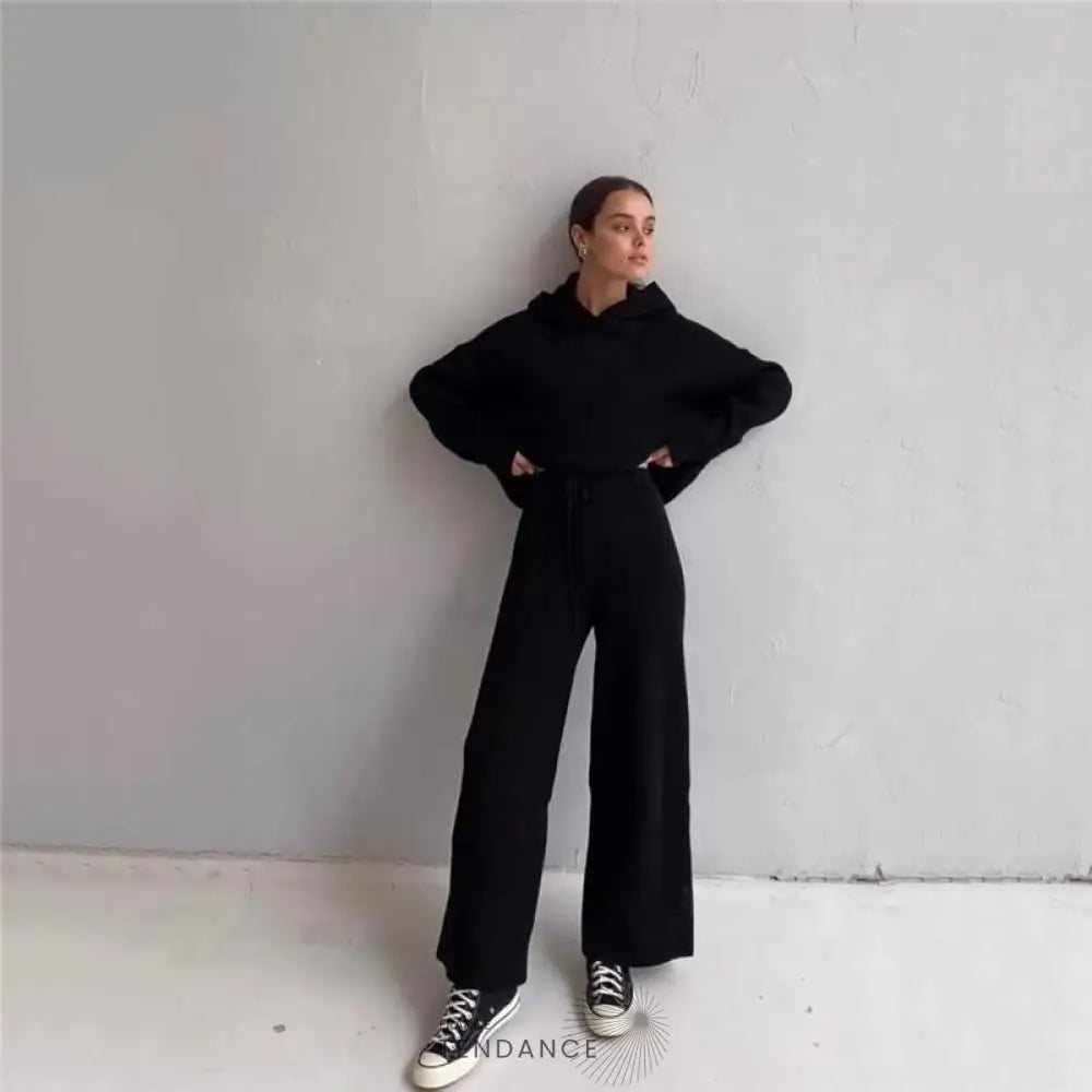 Ensemble Tricoté à Capuche | France-Tendance