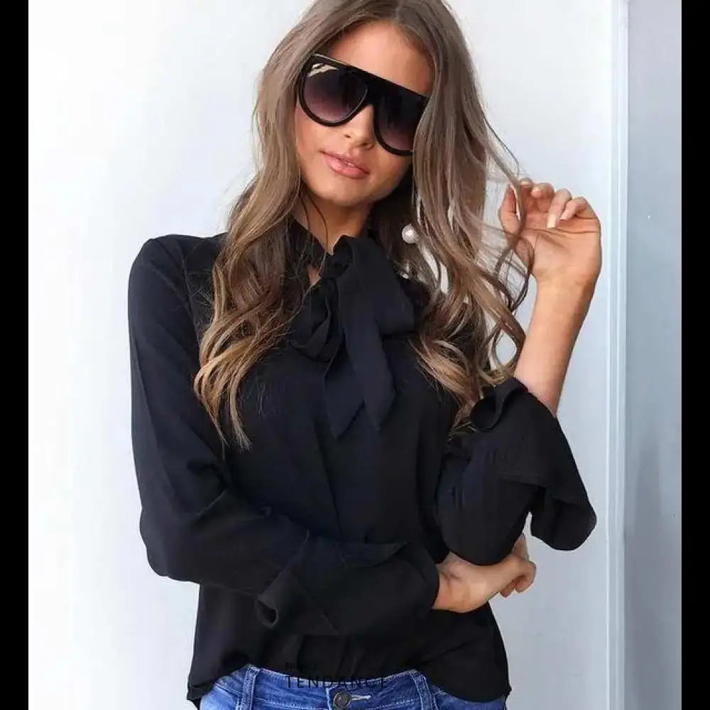 Haut élégant Manches évasées | France-Tendance