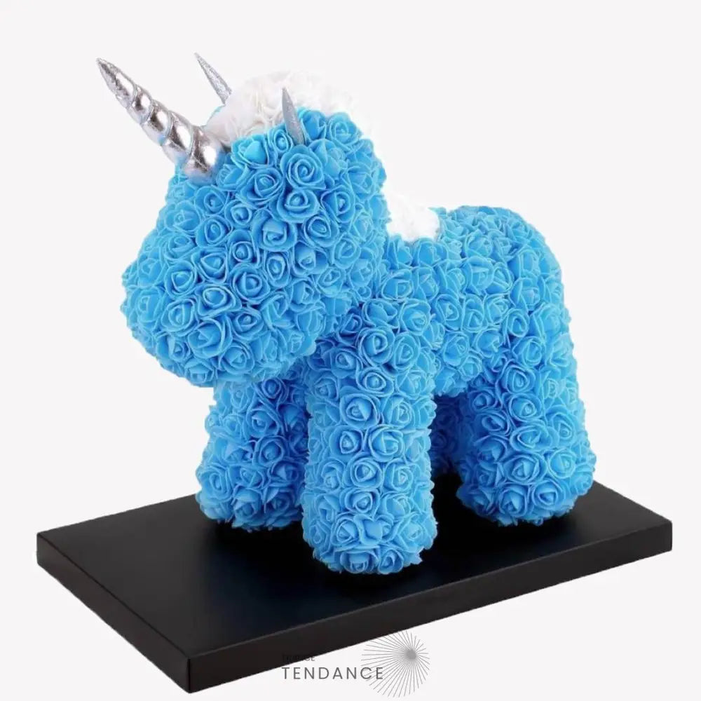 Licorne En Roses Bleu | France-Tendance