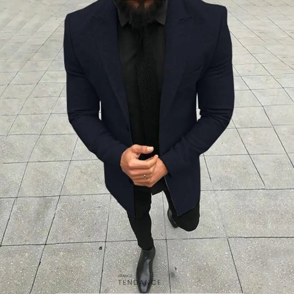 Manteau Uni à Revers | France-Tendance