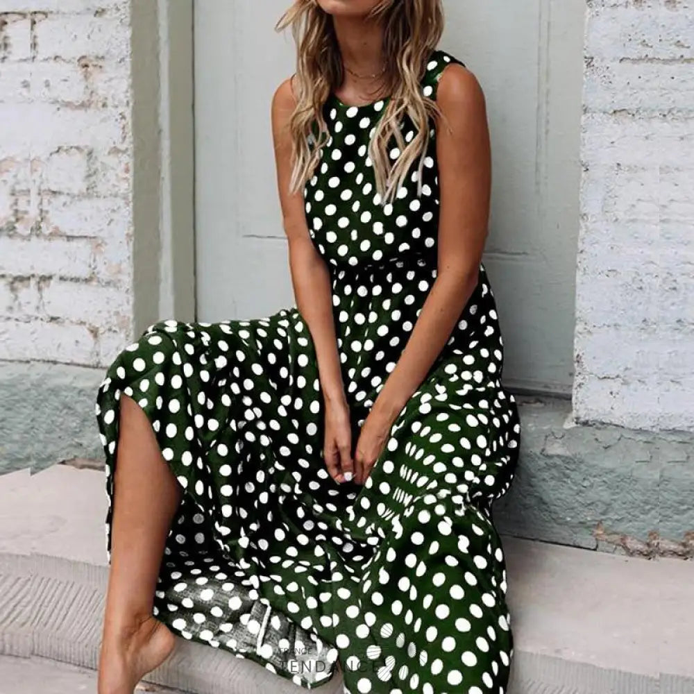 Maxi Robe à Pois | France-Tendance