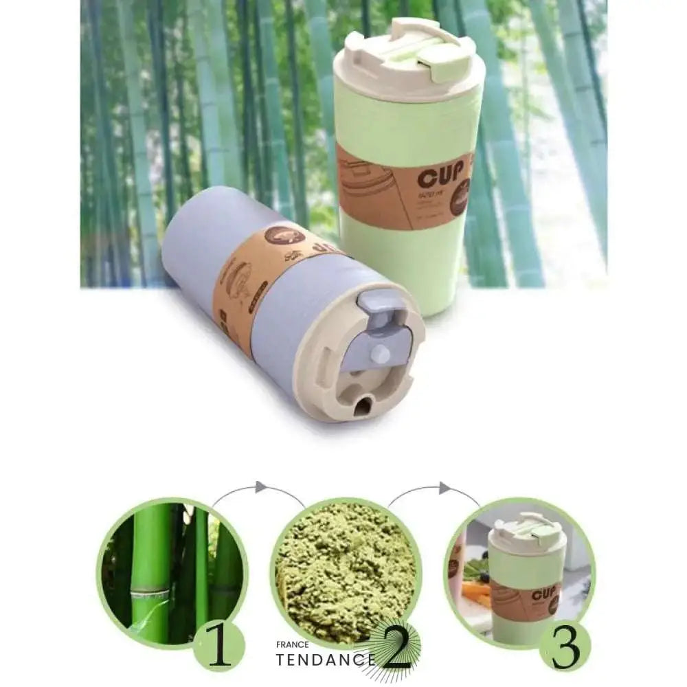 Mug De Voyage En Bambou pastel & Roses | France-Tendance