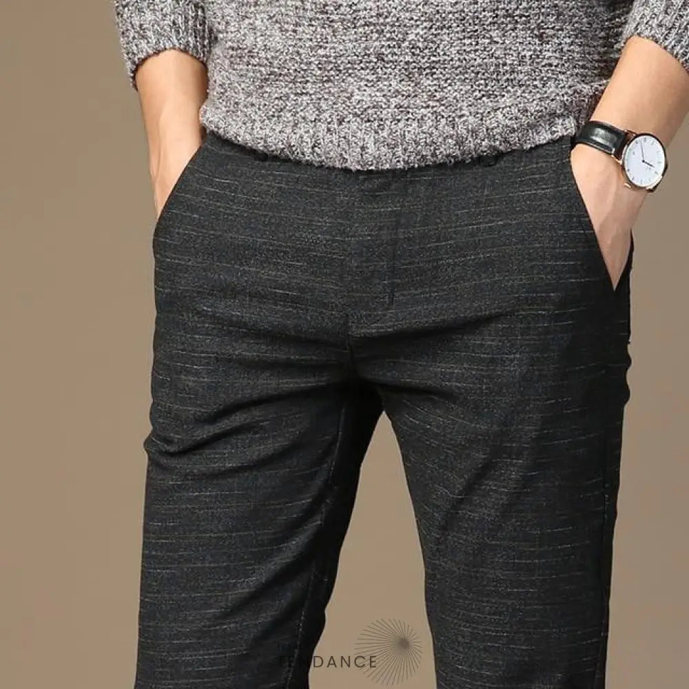 Pantalon Ajusté En Toile | France-Tendance