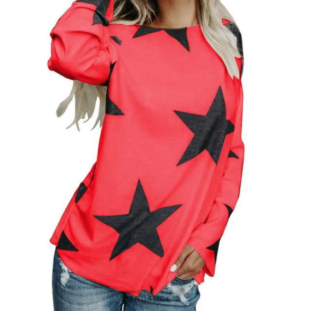 Pull à Longues Manches Imprimé étoiles | France-Tendance