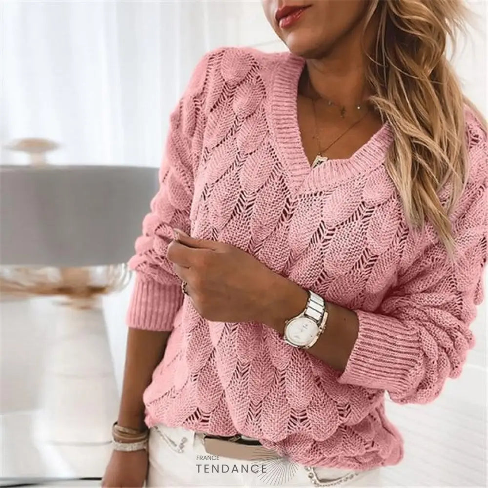 Pull Oksana à Col En v | France-Tendance
