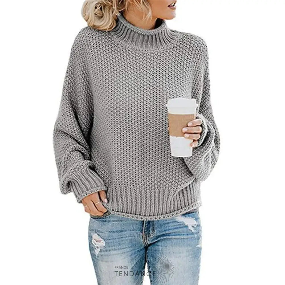 Pull Tricoté à Col Montant | France-Tendance