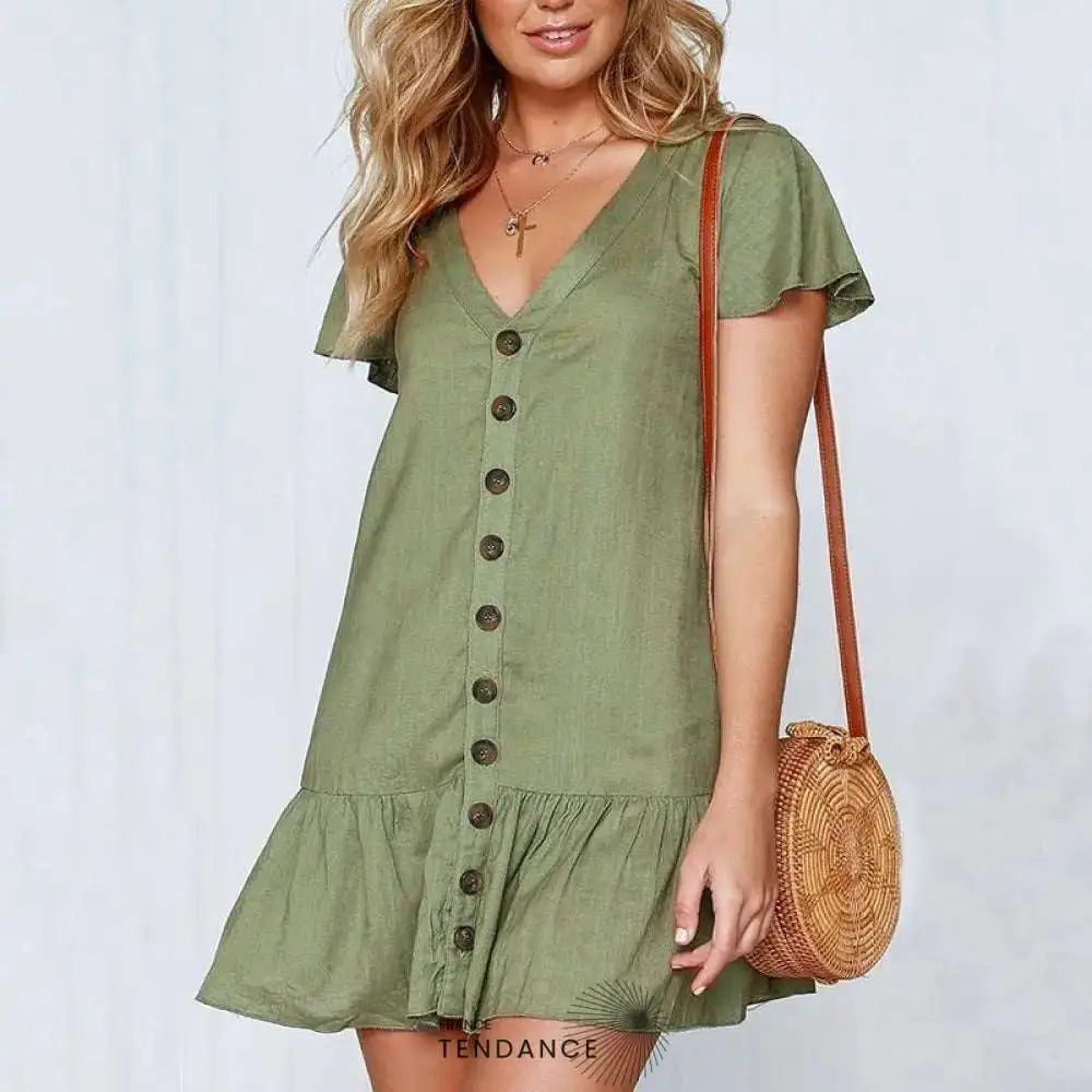 Robe à Boutons Bohème | France-Tendance