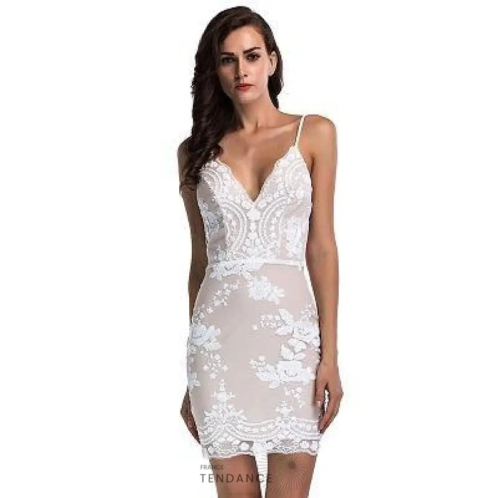 Robe De Soirée Paillettes Col En v Sexy Avec Le Dos à Nu |