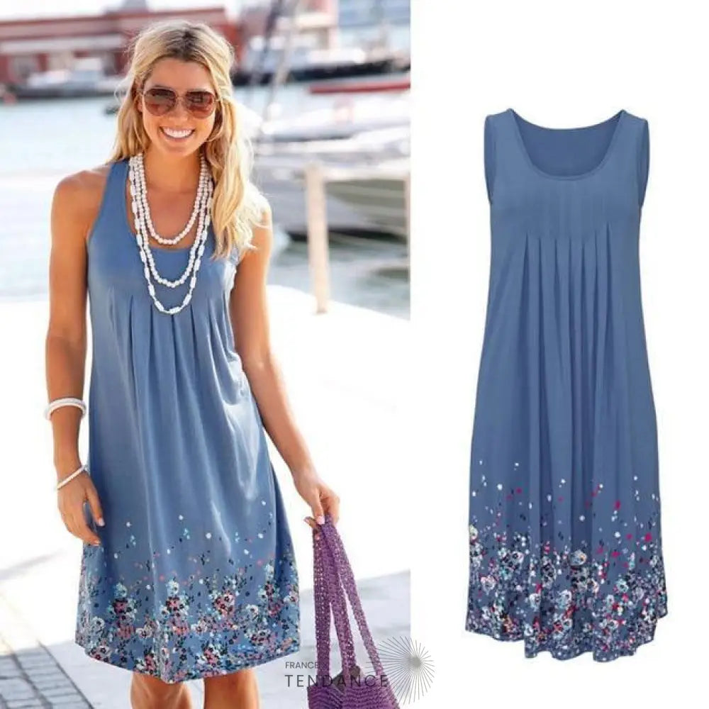Robe Florale Sans Manches | France-Tendance