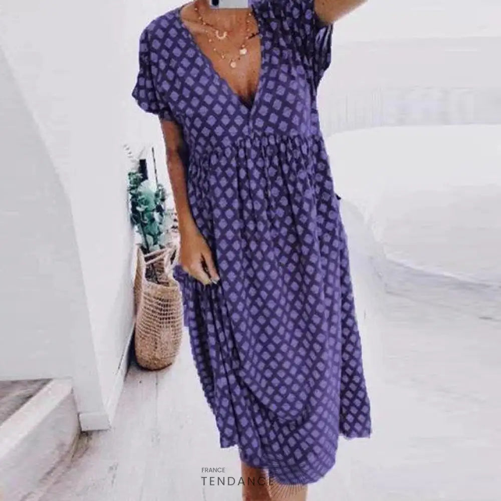 Robe Imprimée Col v | France-Tendance
