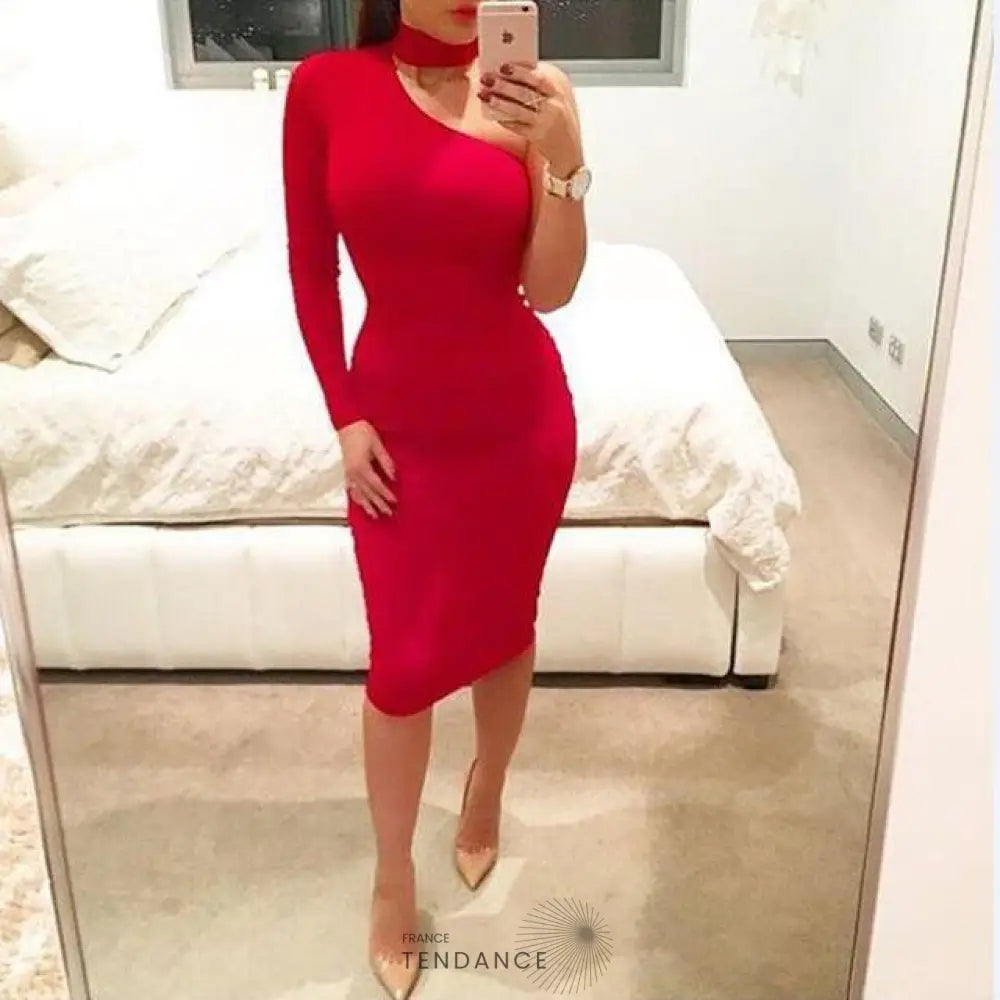 Robe Moulante Asymétrique | France-Tendance