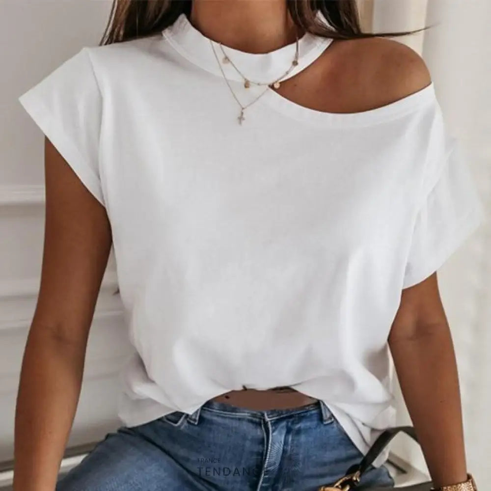 T-shirt Casual One Shoulder | France-Tendance