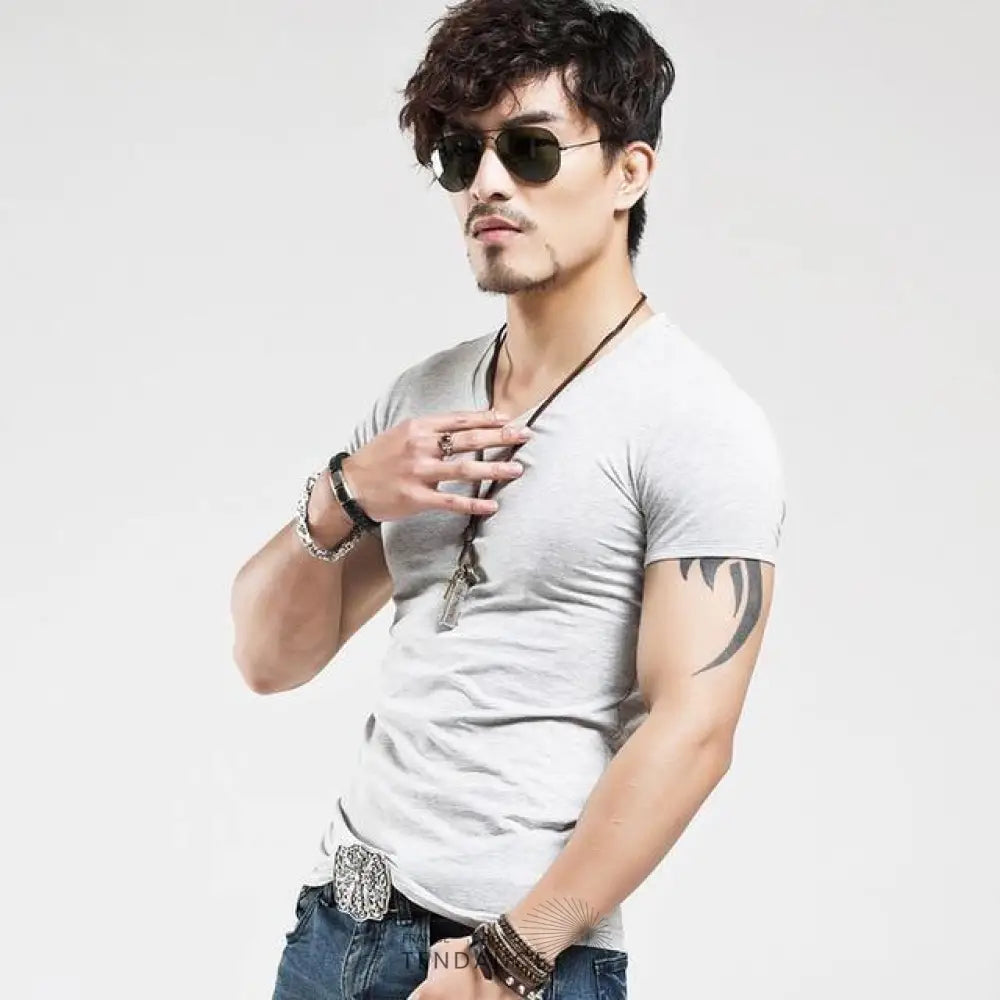 T-shirt Léger Col v | France-Tendance