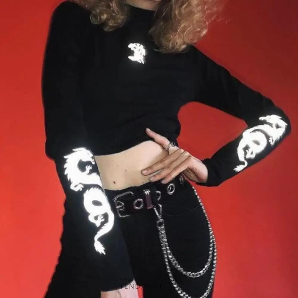 T-shirt Long Dragon Reflective | France-Tendance