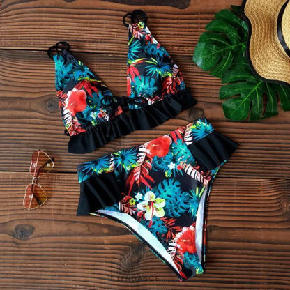 Bikini à Volants Deux Pièces | France-Tendance