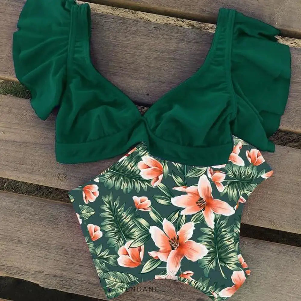 Bikini Floral Deux Pièces | France-Tendance