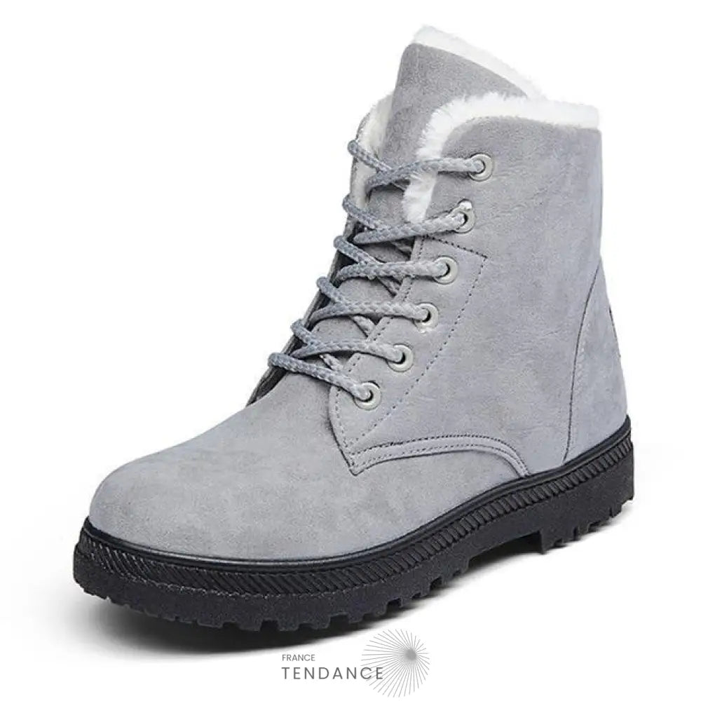 Bottines Unies à Fourrure | France-Tendance