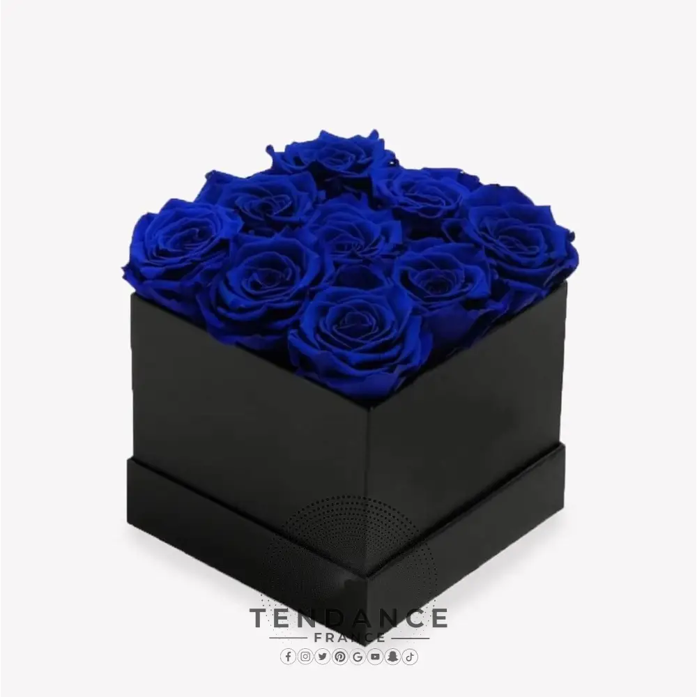 Bouquet 9 Roses éternelles Bleues | France-Tendance