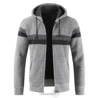 Cardigan Rayé à Capuche | France-Tendance
