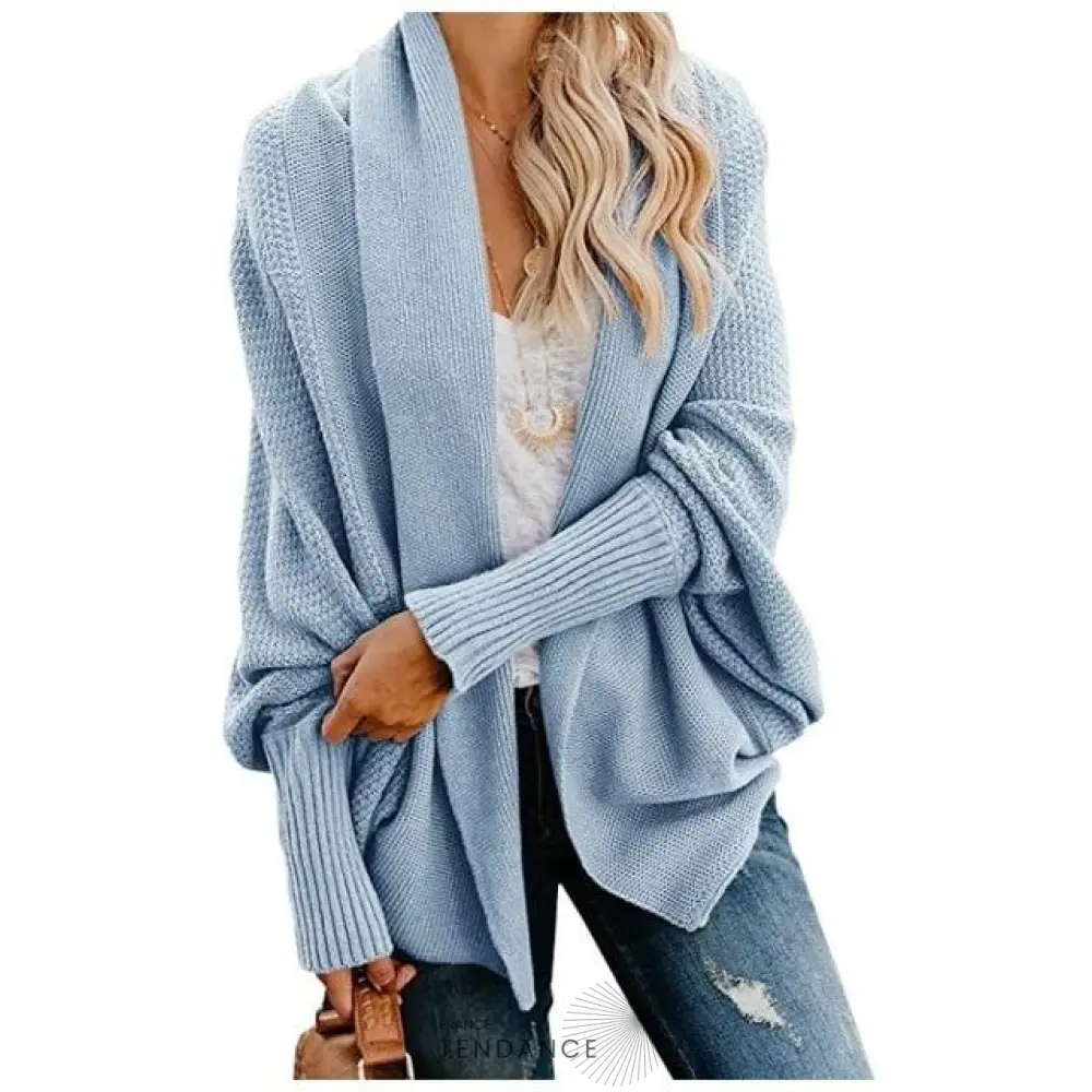 Cardigan Uni à Manches Chauve-souris | France-Tendance