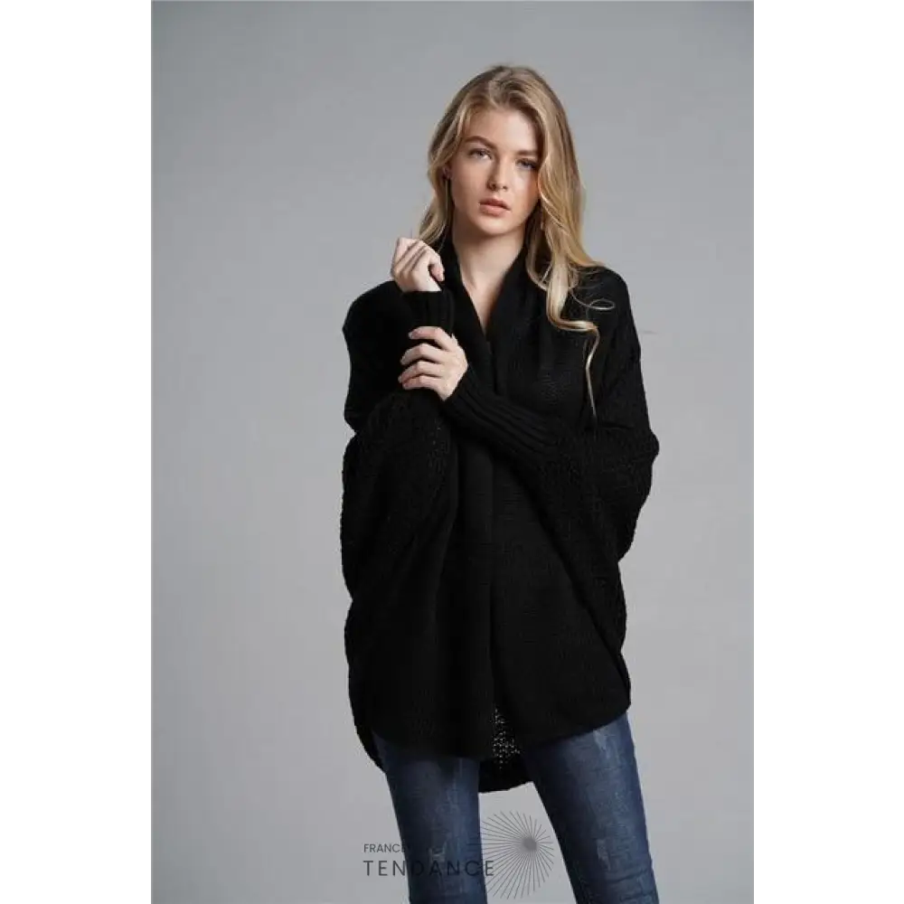 Cardigan Uni à Manches Chauve-souris | France-Tendance