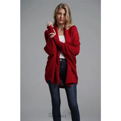 Cardigan Uni à Manches Chauve-souris | France-Tendance