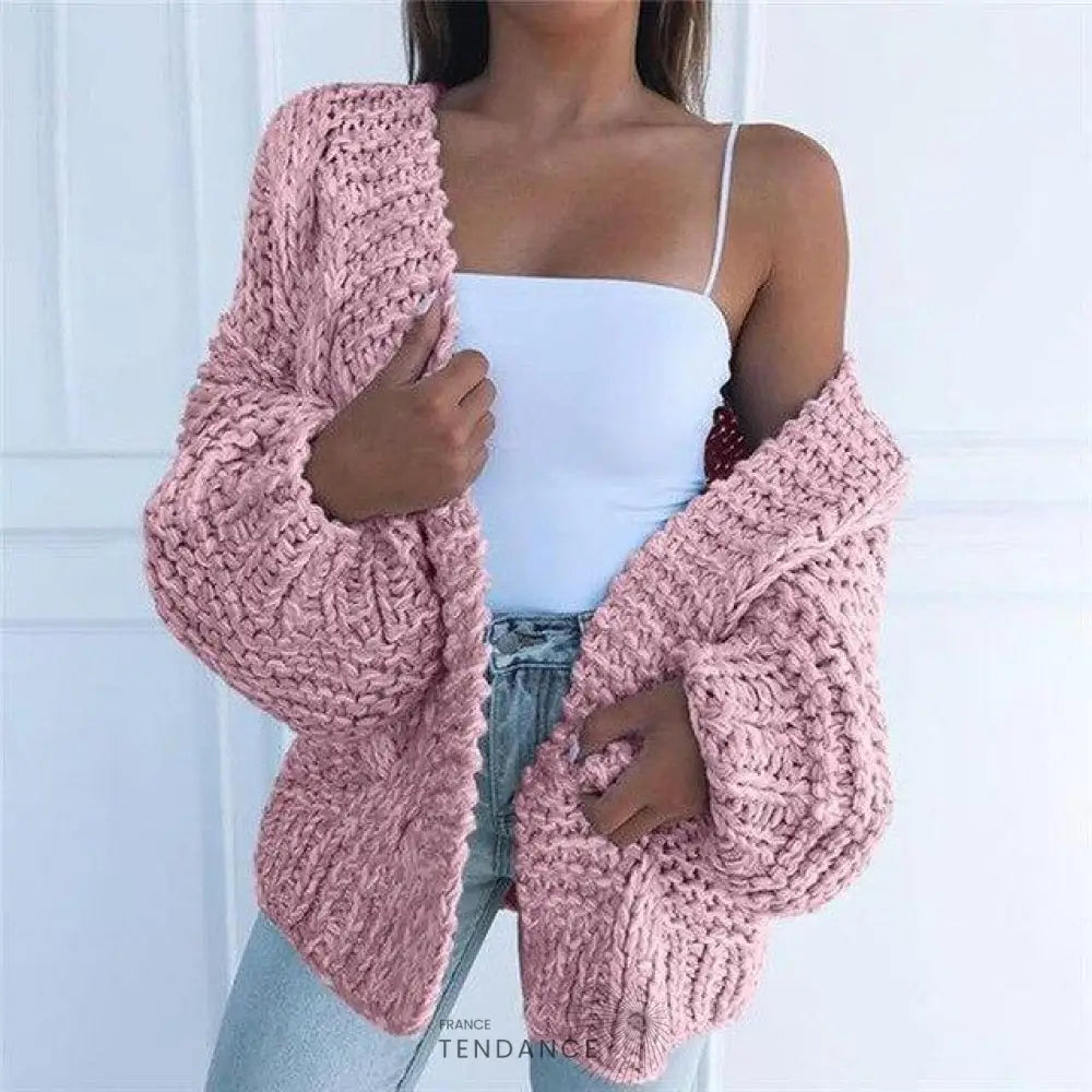 Cardigan Uni Tricoté | France-Tendance