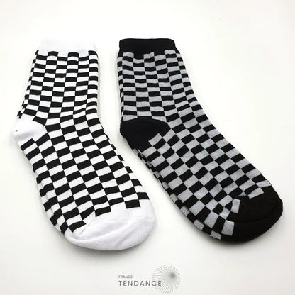 Chaussettes à Damier Style Coréen | France-Tendance