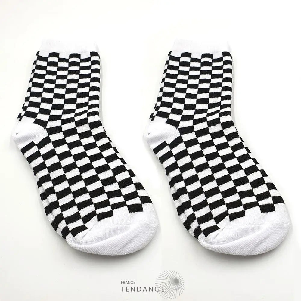 Chaussettes à Damier Style Coréen | France-Tendance