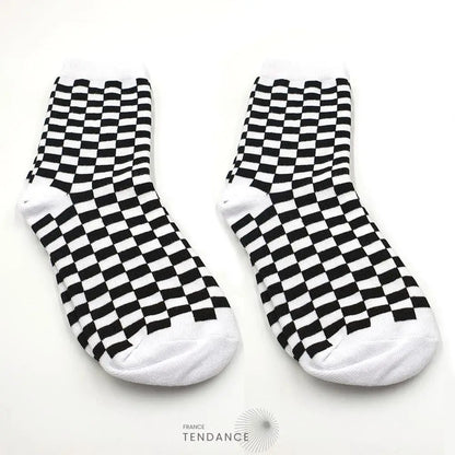 Chaussettes à Damier Style Coréen | France-Tendance