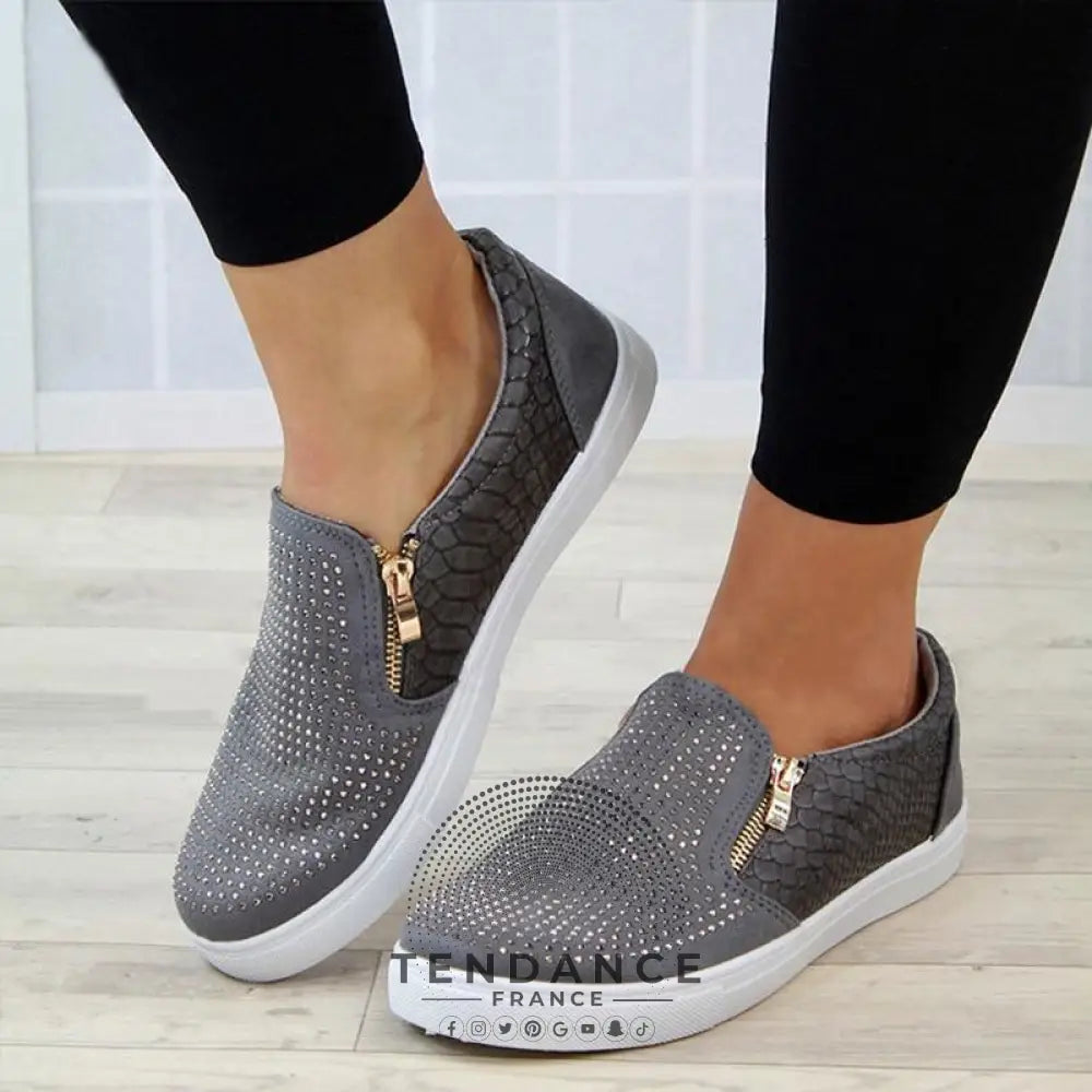 Chaussures Plates Strass | France-Tendance