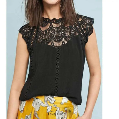 Chemisier Détails En Dentelle | France-Tendance
