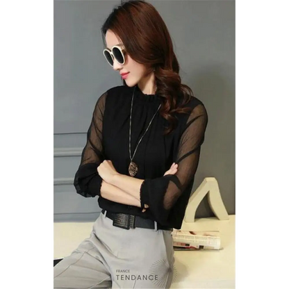 Chemisier élégant Manches Transparentes | France-Tendance