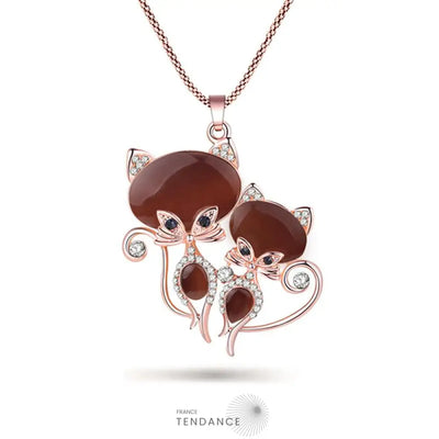 Pendentif émaillé Duo De Chats | France-Tendance