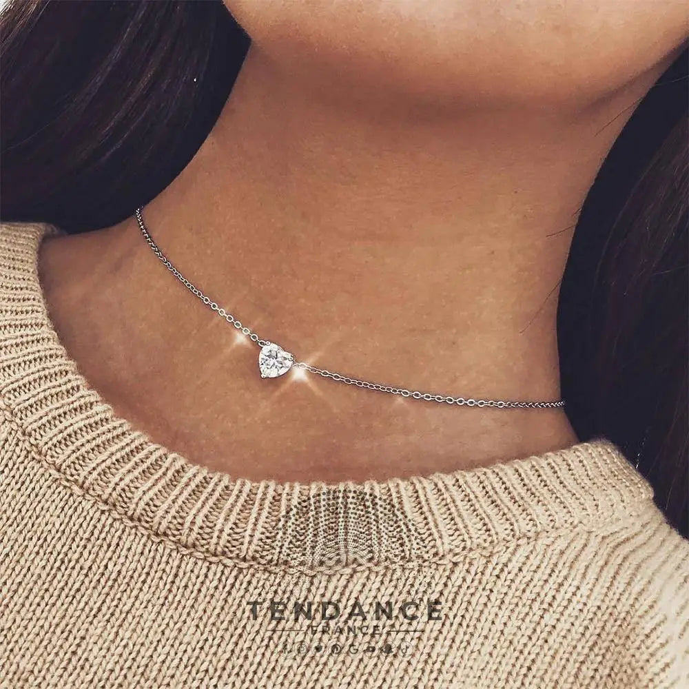 Collier - Coeur Zwarovski | France-Tendance