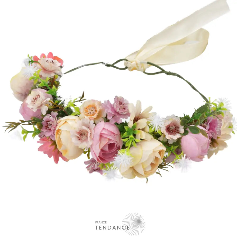 Couronne De Fleurs Cheveux Champêtre | France-Tendance