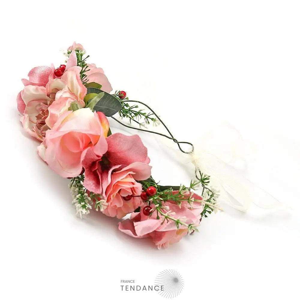 Couronne De Fleurs Rose Mariage | France-Tendance
