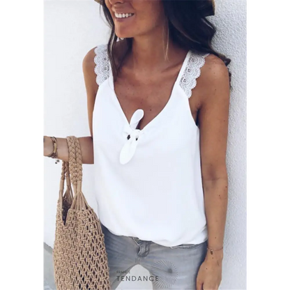 Débardeur Noué à Dentelle | France-Tendance