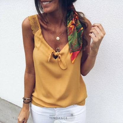 Débardeur Noué à Dentelle | France-Tendance