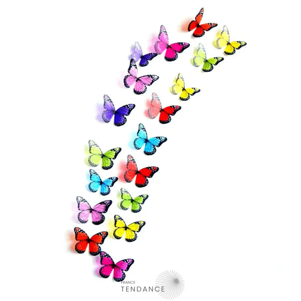Dix-huit Stickers papillons En 3d | France-Tendance