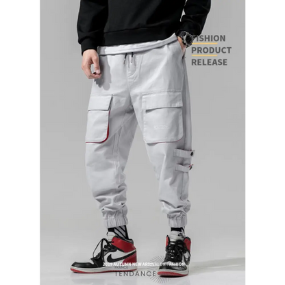 Elastic Waist Punk Pants Cargo Jogger | France-Tendance